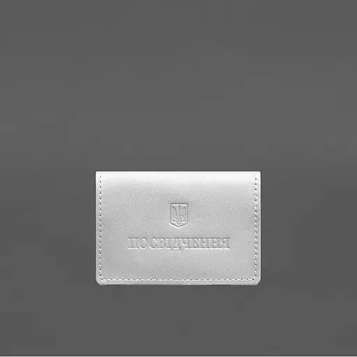 Кожаная обложка для пенсионного удостоверения белая - фото 6