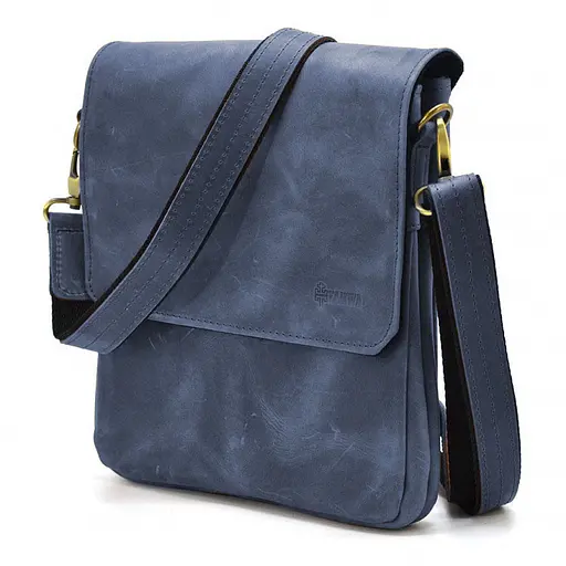 Чоловіча шкіряна сумка через плече TARWA 25х24х5 см sum0025358 - фото 1