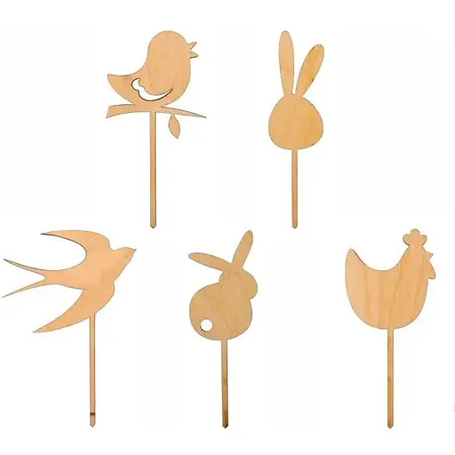 Набір заготовок Rosa Talent Топери Пасха 1 фанера висота 12 см 5 шт