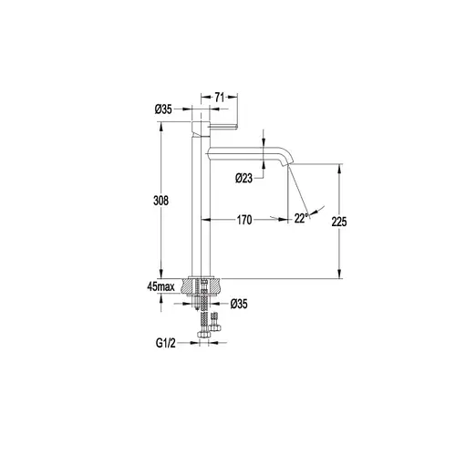Змішувач для умивальника Omnires Y white matt високий Y1212WM Білий матовий - фото 2