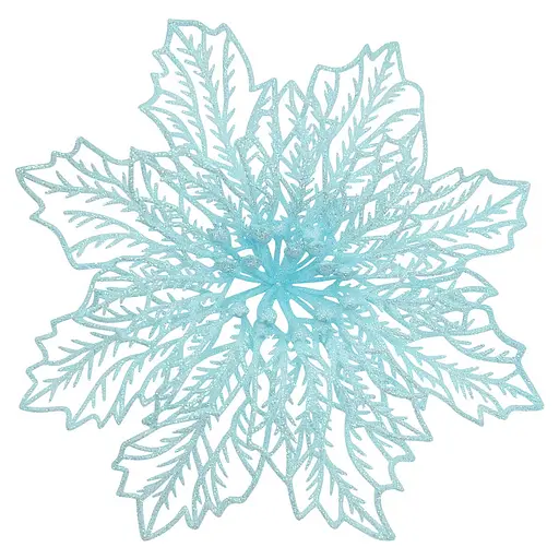 Ялинкова іграшка MIS LT Квітка Різдвяник павутинка-2 17х17х4 см блакитний - фото 1