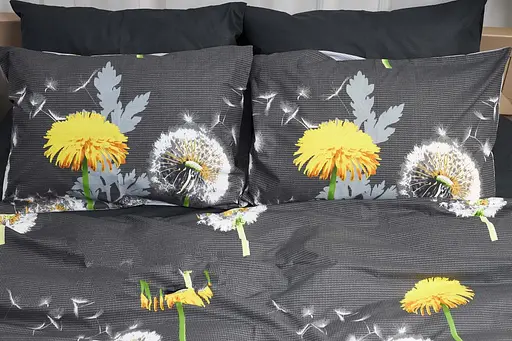 Комплект постільної білизни Moon&Star King Size 220x240 наволочки 2х40х60 Dandelion Black Бязь Gold Люкс - фото 6