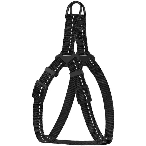 Шлея для собак Barksi Active світловідбивна (обхват грудей 33-40 см ширина 1 см) чорна - фото 3