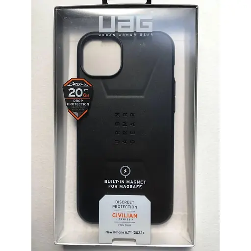 Оригінальний протиударний чохол UAG Civilian Magsafe Black для iPhone 14 Plus/15 Plus (114037114040) - фото 6