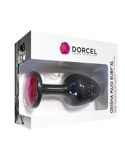 Анальна пробка зі зміщеним центром ваги і кристалом Dorcel Geisha Plug 11 см (чорний) - фото 4
