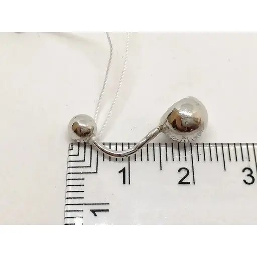 Срібна сережка для пірсингу пупка ІрійС фианитом. 6011 - фото 4