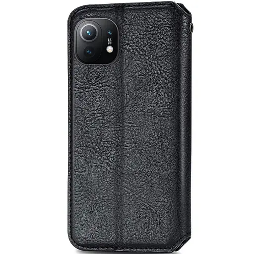 Кожаный чехол-книга Getman Cubic (PU) для Xiaomi Mi 11 Черный - фото 3