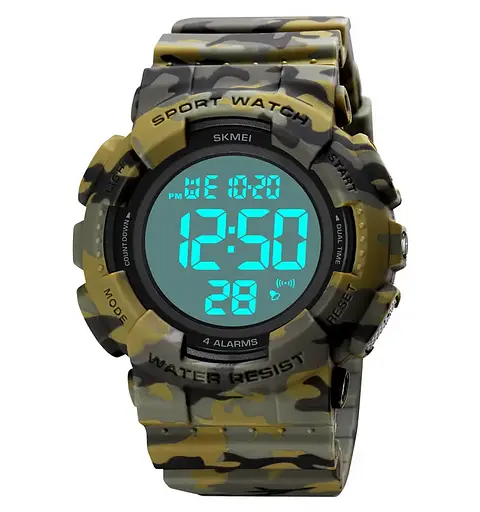 Чоловічий наручний спортивний годинник Skmei 2081 Камуфляж з білим - фото 3