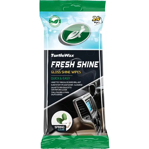 Салфетки для салона Turtle Wax Fresh Shine Spring Gloss Wipes весенняя глянцевая свежесть 24 шт.