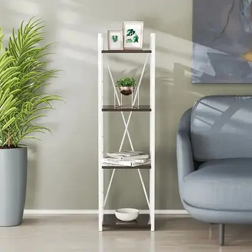 Этажерка 4/34 Ferrum-decor Серии Коннект 120x34x28 белый ДСП Венге 16мм (FRD-105525)