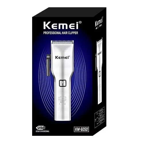 Машинка для стрижки волосся Kemei Km-6050 (Срібляста) - фото 3