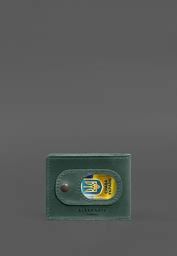 Кожаная обложка для удостоверения участника боевых действий (УБД) с карманом для жетона зеленая Crazy Horse - фото 5