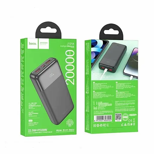 Універсальна зарядна батарея Hoco J121A 20000mAh Fast 22.5W+PD20W (Чорний) - фото 5