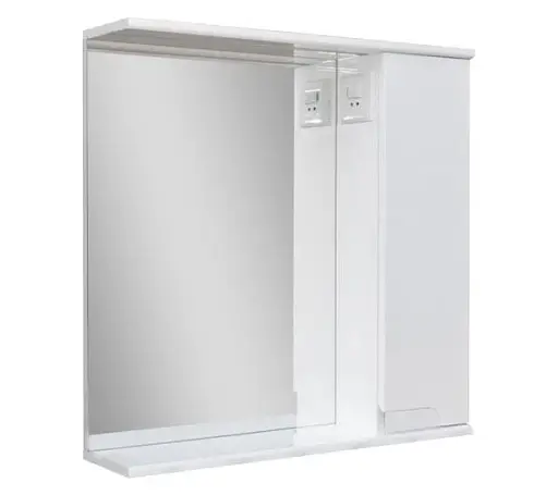 Зеркало со шкафчиком ПиК Симпл правое с LED подсветкой 70 см Белый 30412 - фото 1