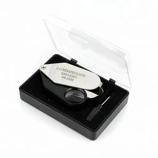 Ювелирная лупа 10X увеличение диаметр 21 мм Magnifier 21002 с Led-подсветкой - фото 2