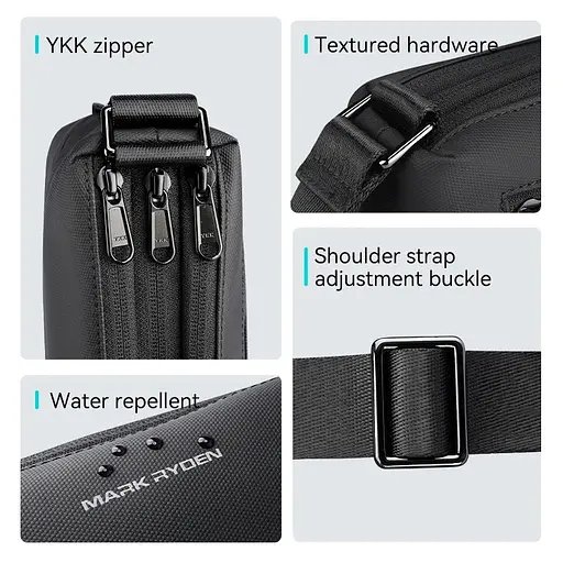 Сумка на плечо Mark Ryden MR105 водонепроницаемая (Черный) - фото 5