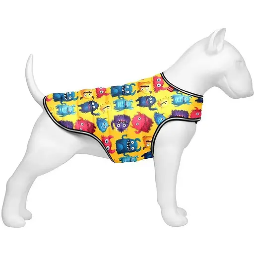 Курточка-накидка для собак Waudog Clothes, малюнок "Мохнаті монстри", XL, А 47 см, B 68-80 см, С 42-52 см [CD]