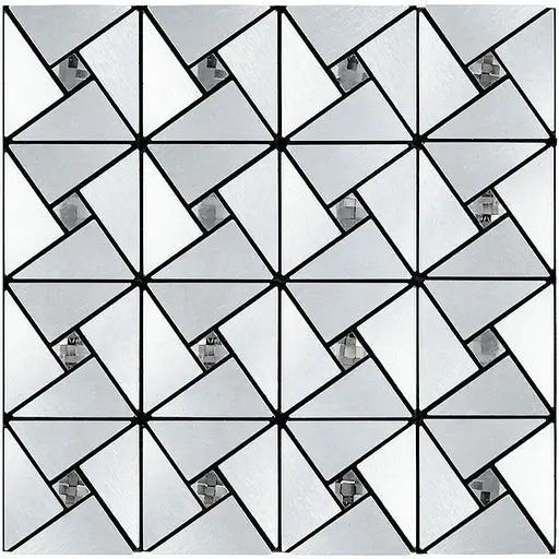 Самоклеюча алюмінієва плитка 300x300x3 мм Срібло зі стразами SW-00001325 - фото 1