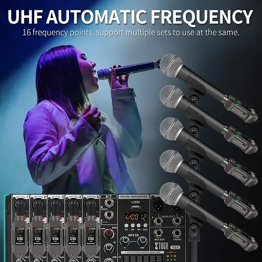 Бездротовий XLR передавач та приймач мікрофонний XTUGA C-977 UHF бездротовий гітарний - фото 8