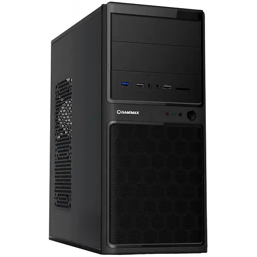 Корпус GameMax MT-306-NP-U3-CR Black, без БП, Mini Tower, Micro ATX/Mini ITX, 1хUSB 3.0, 2хUSB 2.0, Card Reader, 380x173x368 мм
