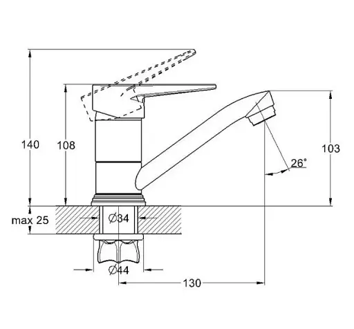 Смеситель для кухни Solone 4F-B045 на гайке Хром 30412 - фото 2