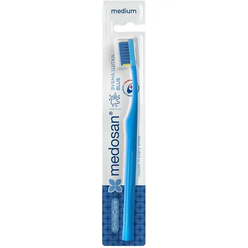 Зубна щітка Medosan SmileCare Medium Blue Medosan Блакитна