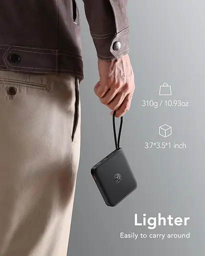 Портативное зарядное устройство VRURC 20000 мА·ч со встроенными кабелями - фото 4