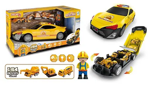 Машина-гараж 660 А-208 "Будівництво", світло, звук, в коробці (6983283360365) - фото 3