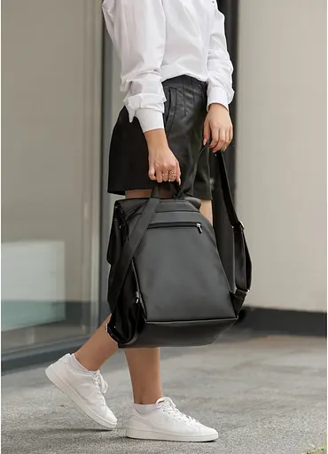 Женский рюкзак Sambag Loft LZN черный 38 х 28 х 18 см (22400001) - фото 7