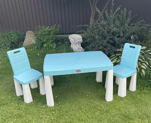 Дитячий комплект стіл та два стільці Doloni (пластиковий) Бірюзовий - фото 5