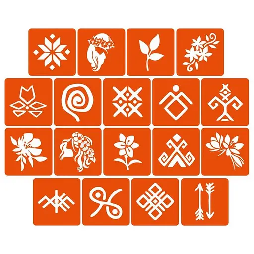 Набір трафаретів для біо-тату Мавка Mavka_5x5_18_1