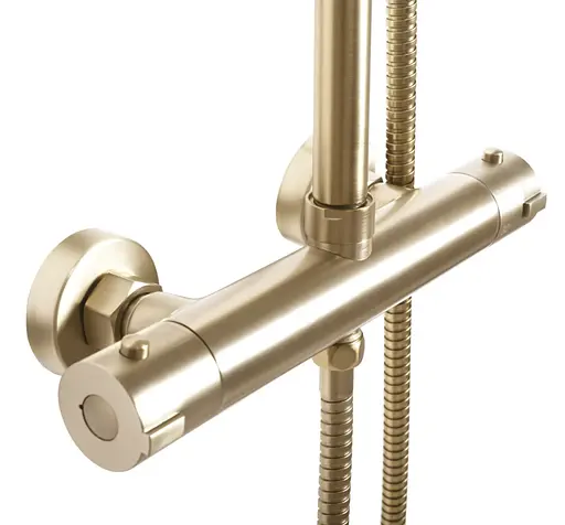 Душова система Rea Bliss brushed gold із термостатом REA-P8413, Золотий - фото 4