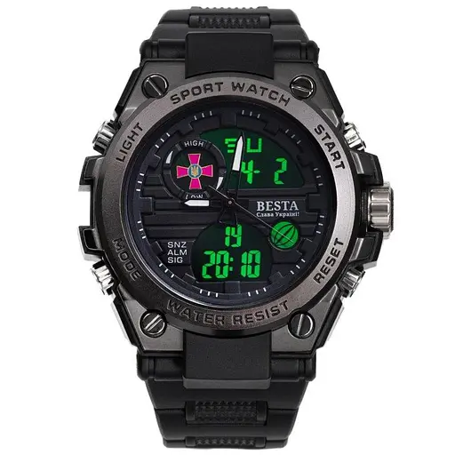 Чоловічий водостійкий наручний годинник Besta Box Tattoo ЗСУ Light з компасом + подарунковий набір - фото 7