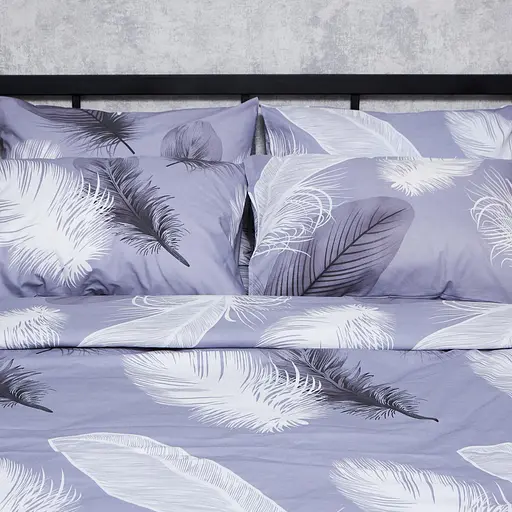 Комплект постельного белья Moon&Star Бязь Gold Люкс Soft Plumes King Size 220x240 наволочки 2х50х70 - фото 3