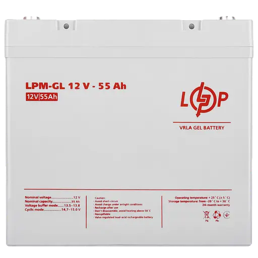 Акумулятор гелевий LogicPower LPM-GL 12 V - 55 Ah (LP15266) - фото 3