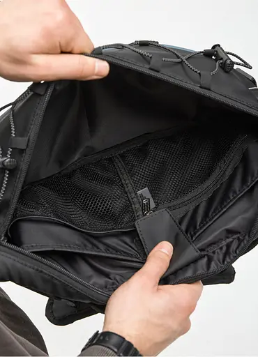 Мужская сумка-бананка под ноутбук Sambag Urban Pro черно-синяя 46×26 см (51411215m) - фото 7