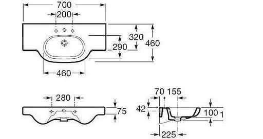 Умивальник Roca Meridian A327240000, Білий - фото 2