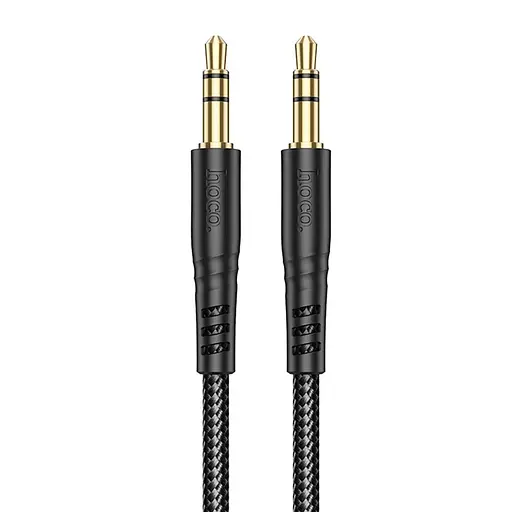 Аудіокабель HOCO UPA24 Smooth AUX audio cable Black - фото 1