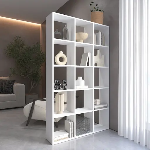 Книжная полка стеллаж Vays M-2 на 15 ячеек ЛДСП 108x29x178 см для дома офиса детской или гостиной