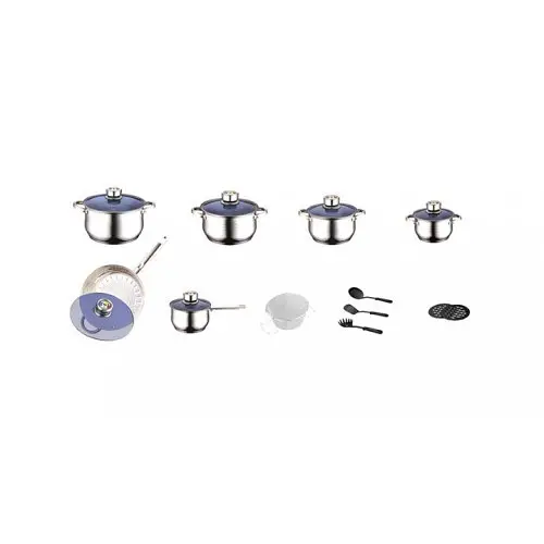 Набір посуду з кришками і сковородою Zurrichberg ZB 8016, 18 предметів - фото 4