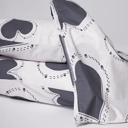 Постельный набор Moon&Star (пододеяльник 160х220 см + 2 наволочки 70х70 см) Бязь Gold Люкс Grey Love - фото 4