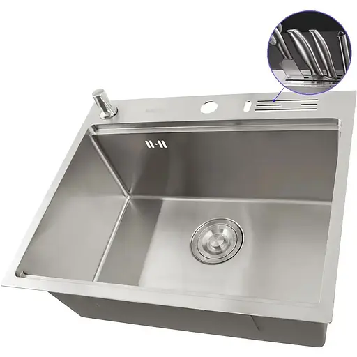 Мийка для кухні Nett NS-5747 накладна з нержавійки кухонна станція - фото 2