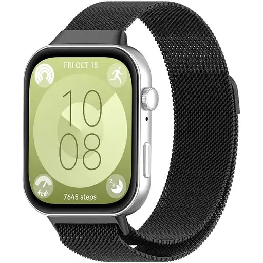 Ремешок DK для Huawei Watch Fit 3 Metal Milanese Loop Magnetic (017793) (black) - фото 2