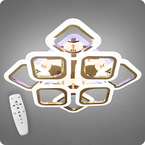 Люстра світлодіодна 517 Dlight 3color з пультом 110Вт Золото (01814) - фото 2