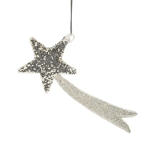 Ялинкова прикраса "Комета срібляста" Ø5*11 см, YQ1463122