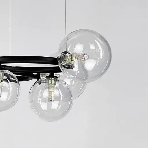 Черная люстра Gorizia на 9 прозрачных плафонов Ст. SG 44/9 BK+CL | Line F - фото 2