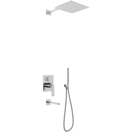 Душева система Kohlman Experience 20 chrome + BOX прихованого монтажу QW211EQ20, Хром - фото 1
