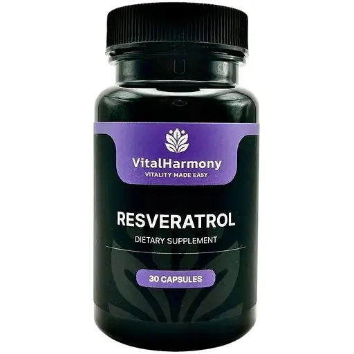 Транс-ресвератрол VitalHarmony Resveratrol 250 mg, 30 капсул для антиоксидантной защиты