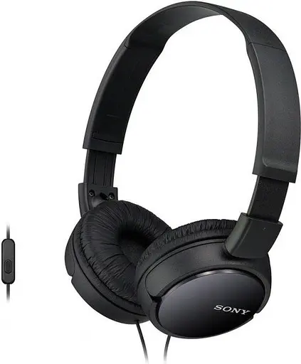 Наушники On-ear MDR-ZX110AP 3.5 mini-jack, микрофон, черный Sony teh0024848 - фото 3