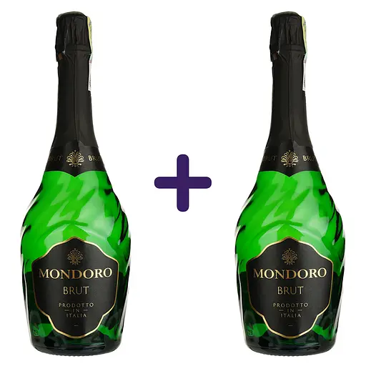 Вино игристое Mondoro Brut белое брют 0.75 л х 2 шт. в подарунковій упаковці
